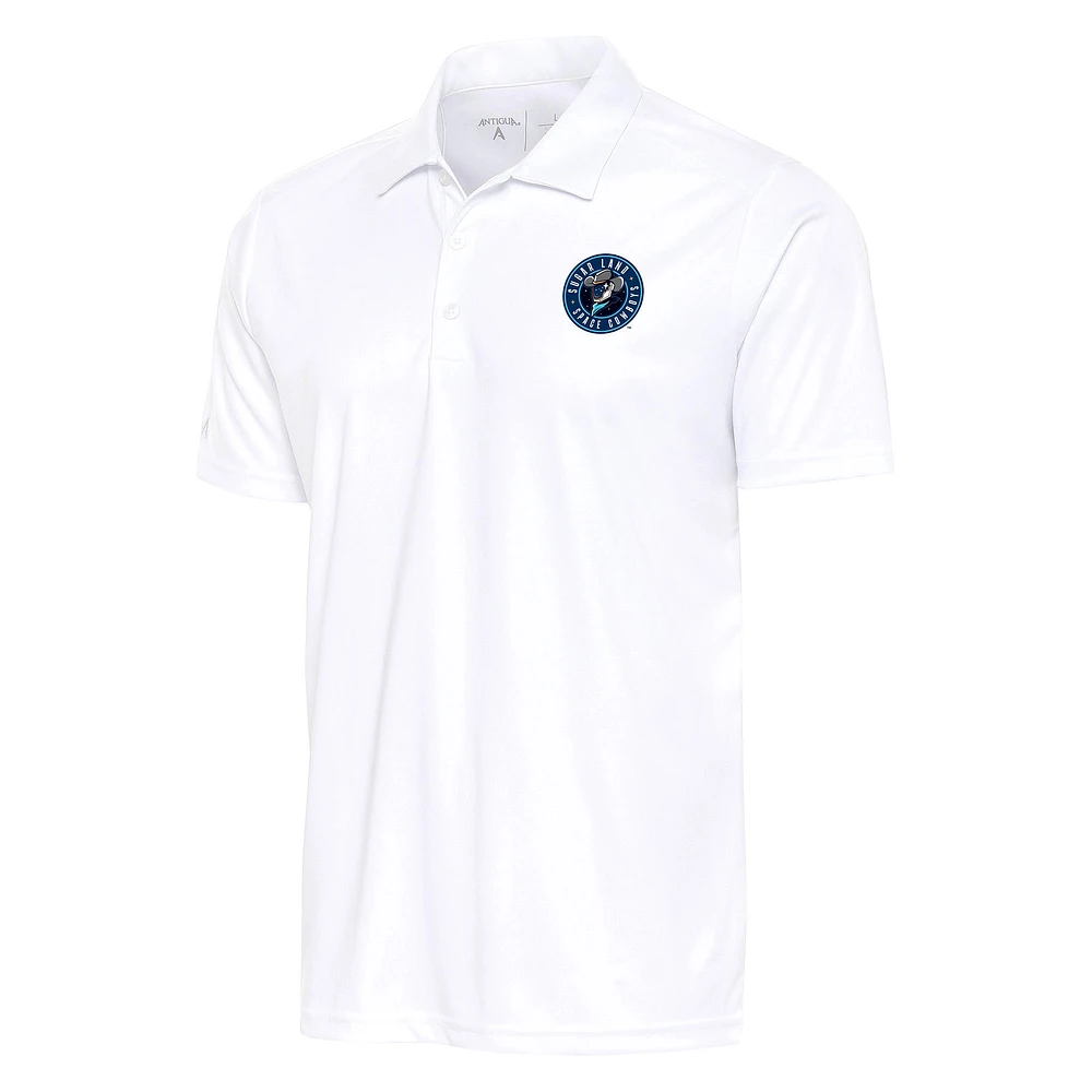 Men's Antigua White Sugar Land Space Cowboys Tribute Polo