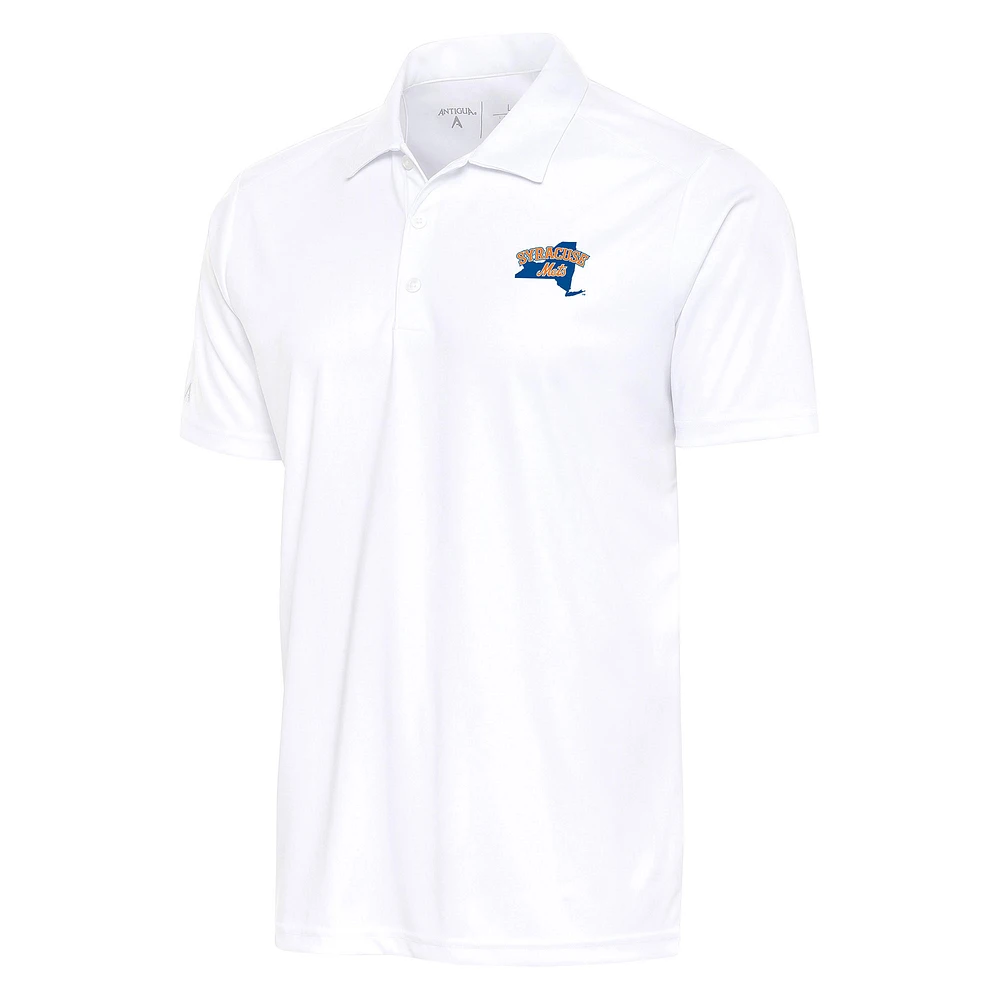 Men's Antigua White Syracuse Mets Tribute Polo