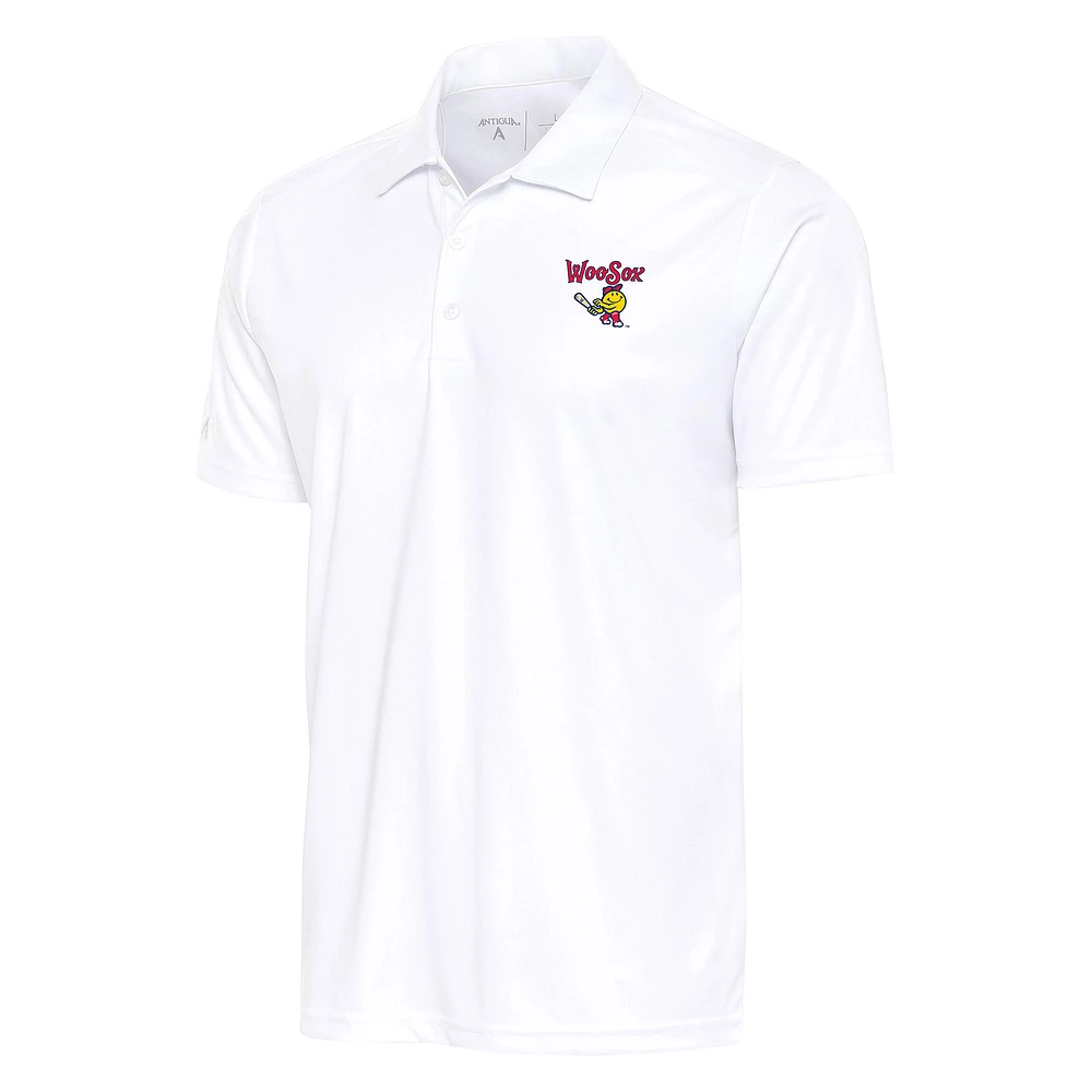 Men's Antigua White Worcester Red Sox Tribute Polo