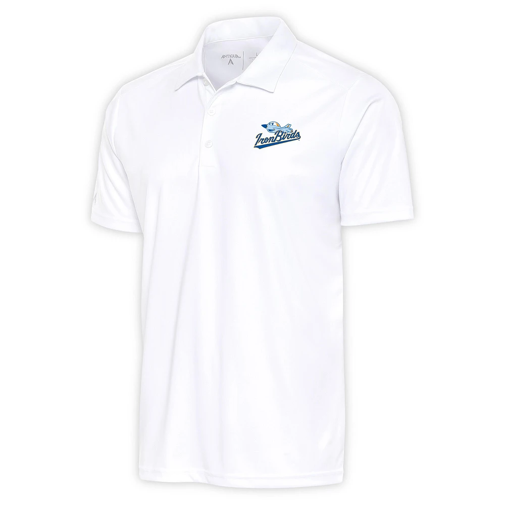 Men's Antigua White Aberdeen IronBirds Big & Tall Tribute Polo