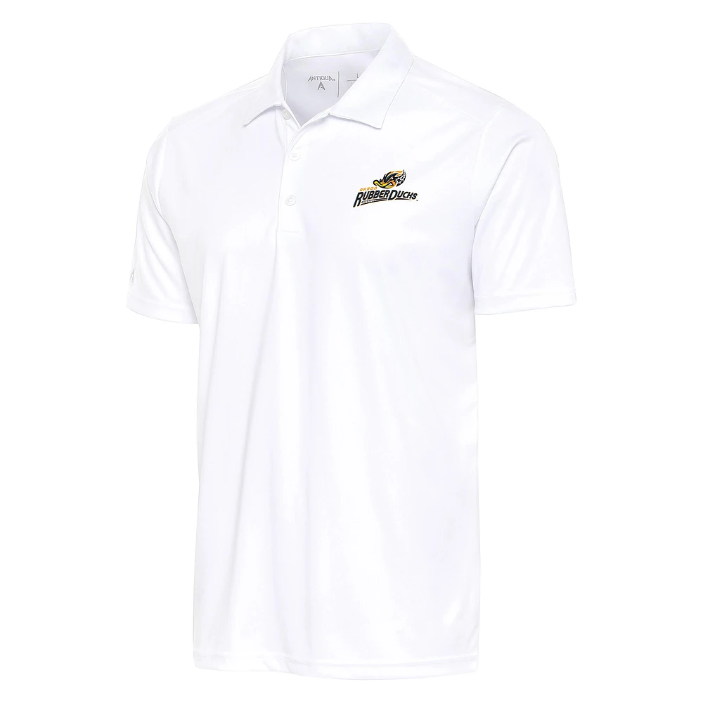 Men's Antigua White Akron RubberDucks Big & Tall Tribute Polo