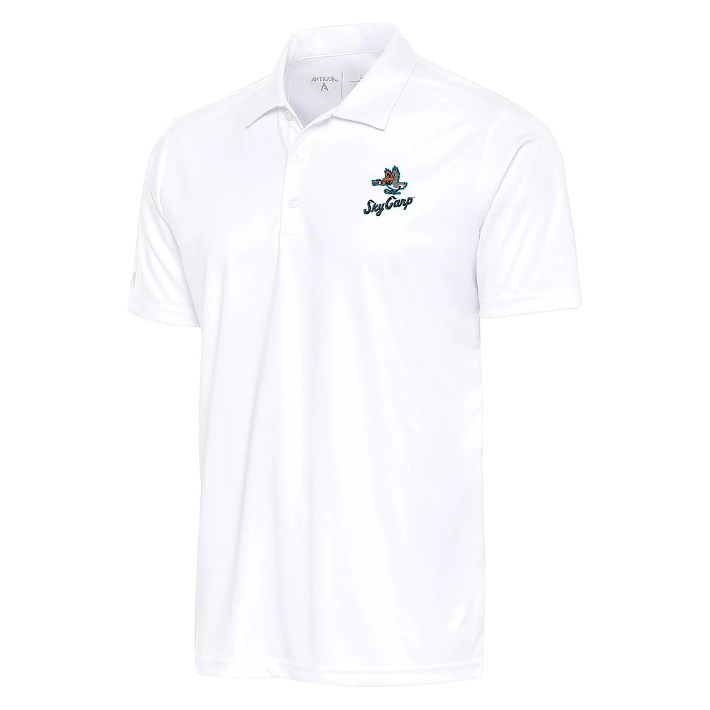 Men's Antigua White Beloit Sky Carp Big & Tall Tribute Polo