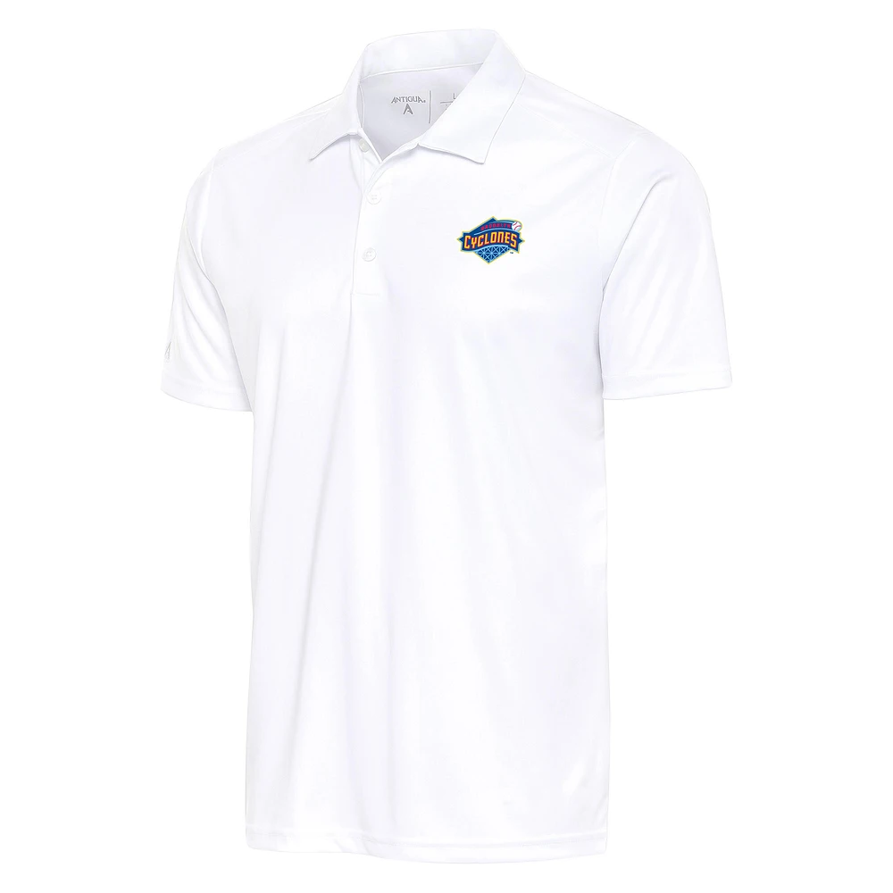 Men's Antigua White Brooklyn Cyclones Big & Tall Tribute Polo
