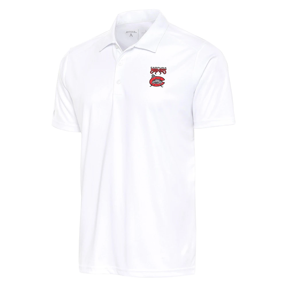 Men's Antigua White Carolina Mudcats Big & Tall Tribute Polo