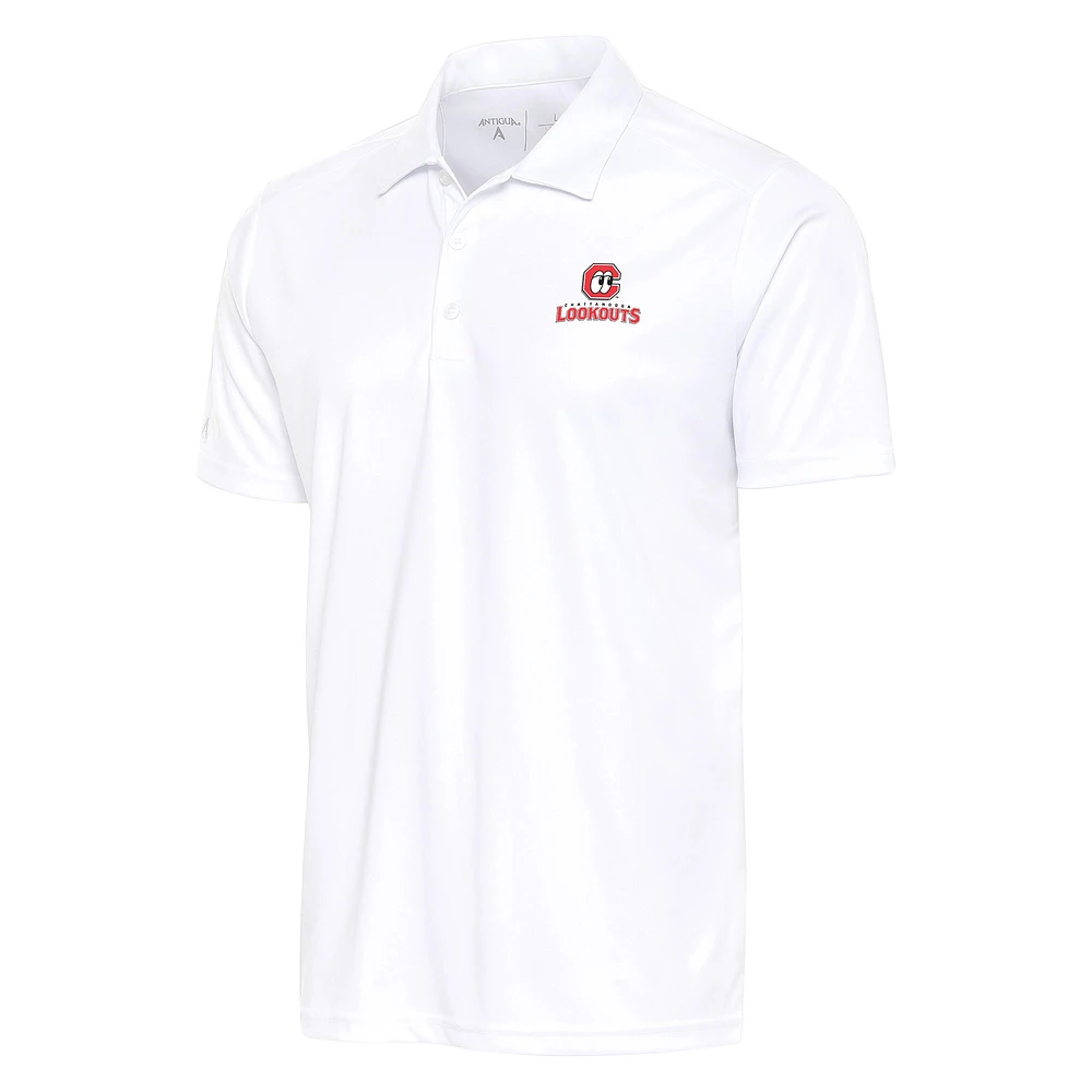 Men's Antigua White Chattanooga Lookouts Big & Tall Tribute Polo