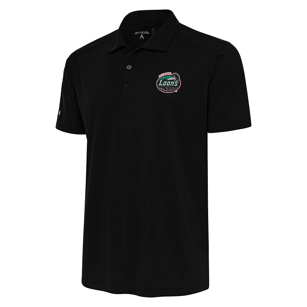 Men's Antigua Black Great Lakes Loons Big & Tall Tribute Polo