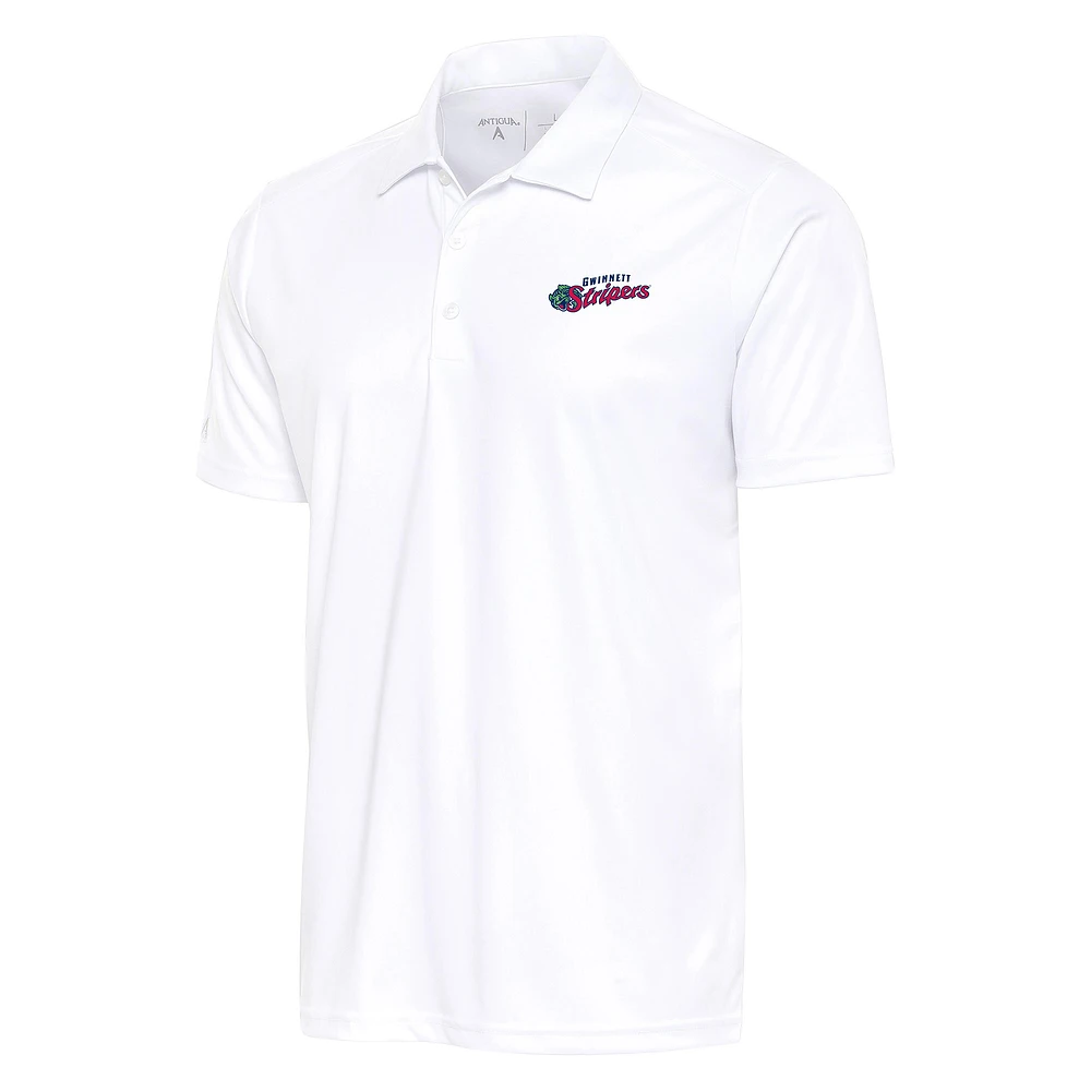 Men's Antigua White Gwinnett Stripers Big & Tall Tribute Polo