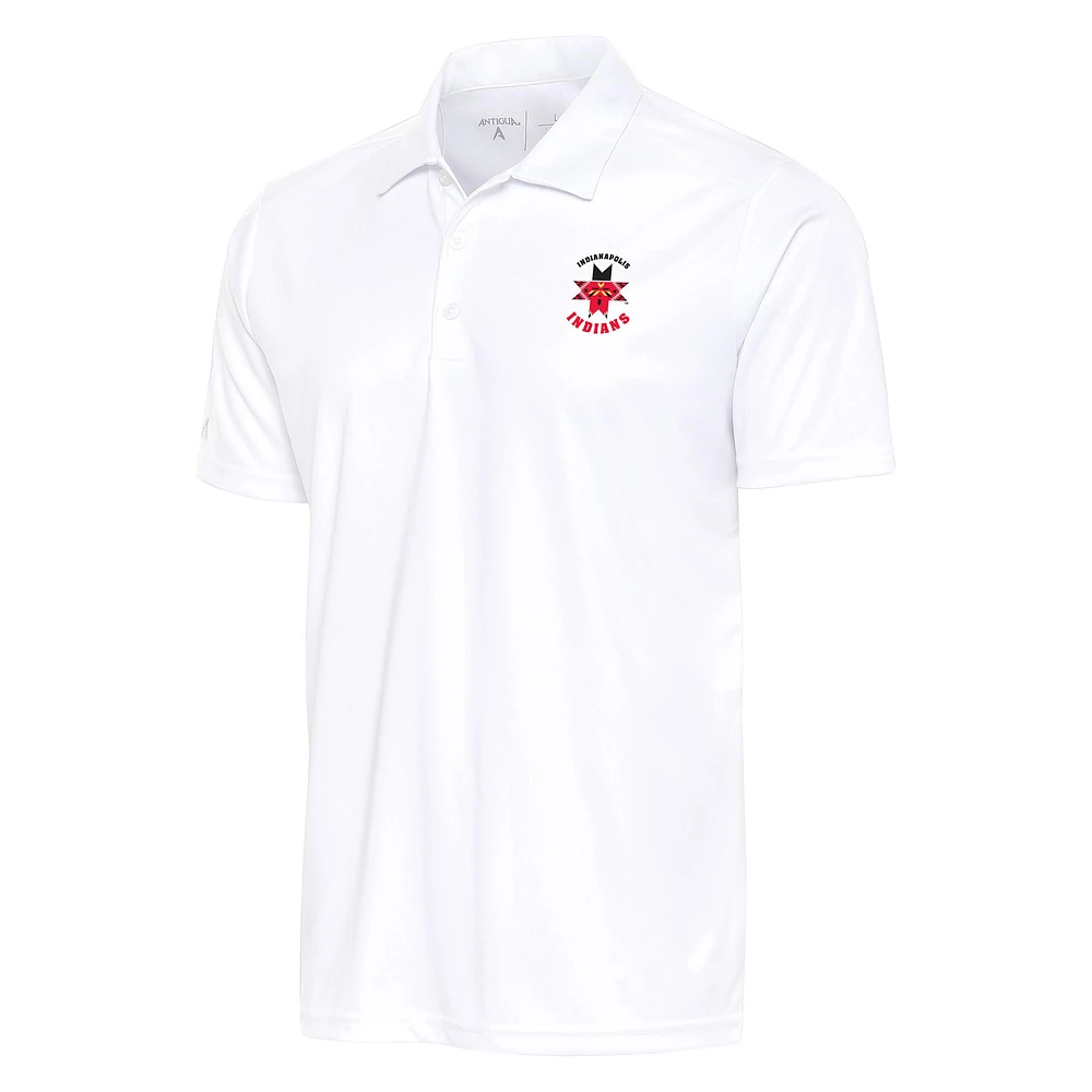 Men's Antigua White Indianapolis Indians Big & Tall Tribute Polo