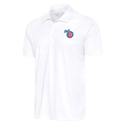 Men's Antigua White Iowa Cubs Big & Tall Tribute Polo