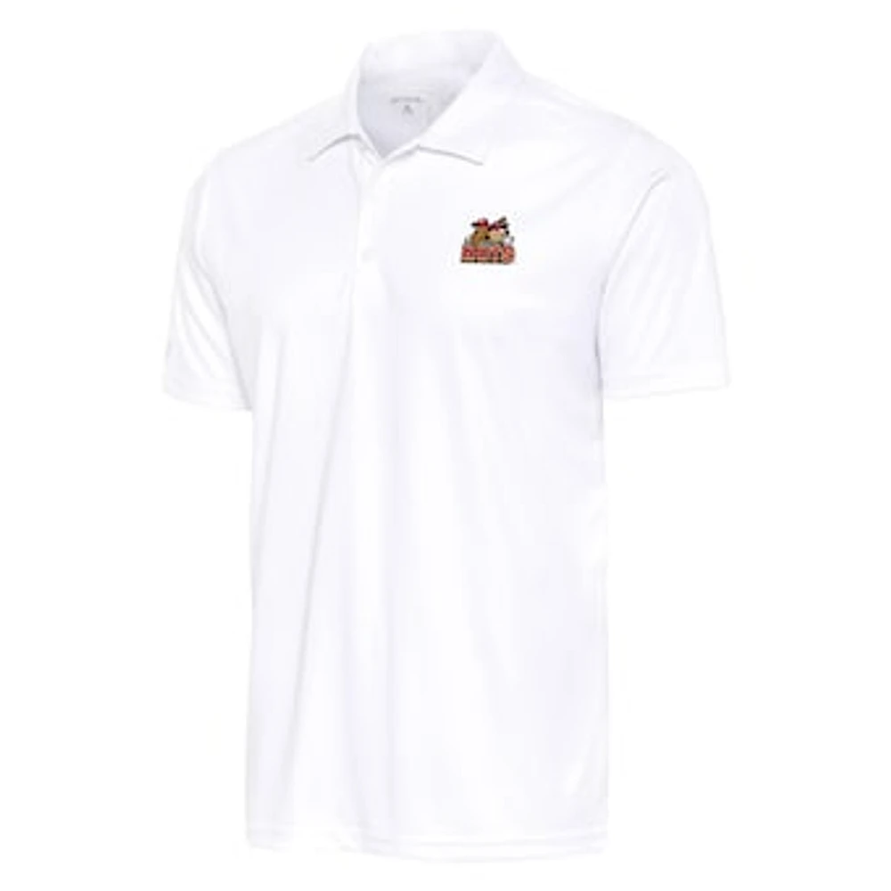 Men's Antigua White Modesto Nuts Big & Tall Tribute Polo