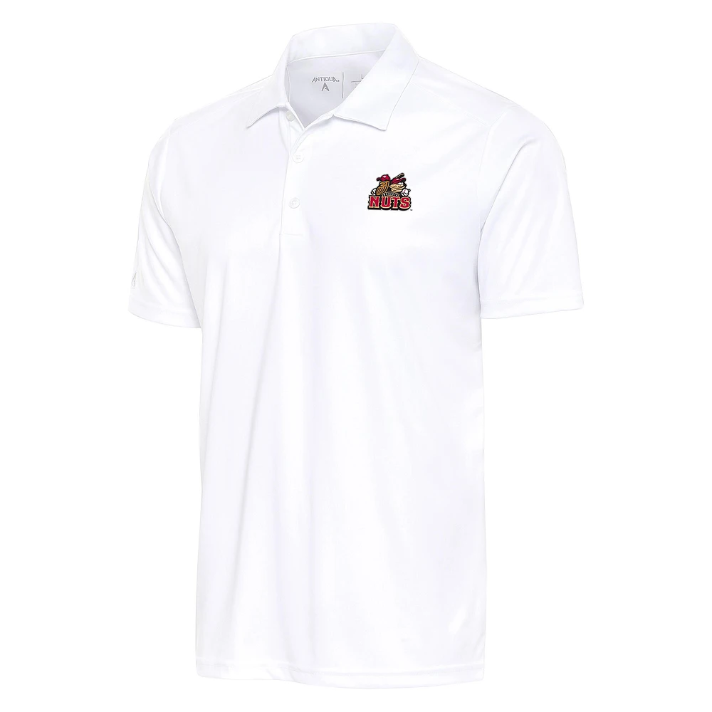 Men's Antigua White Modesto Nuts Big & Tall Tribute Polo