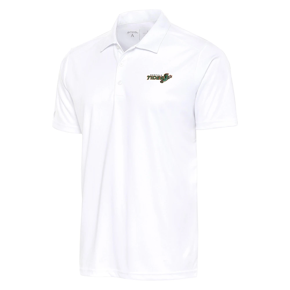 Men's Antigua White Norfolk Tides Big & Tall Tribute Polo