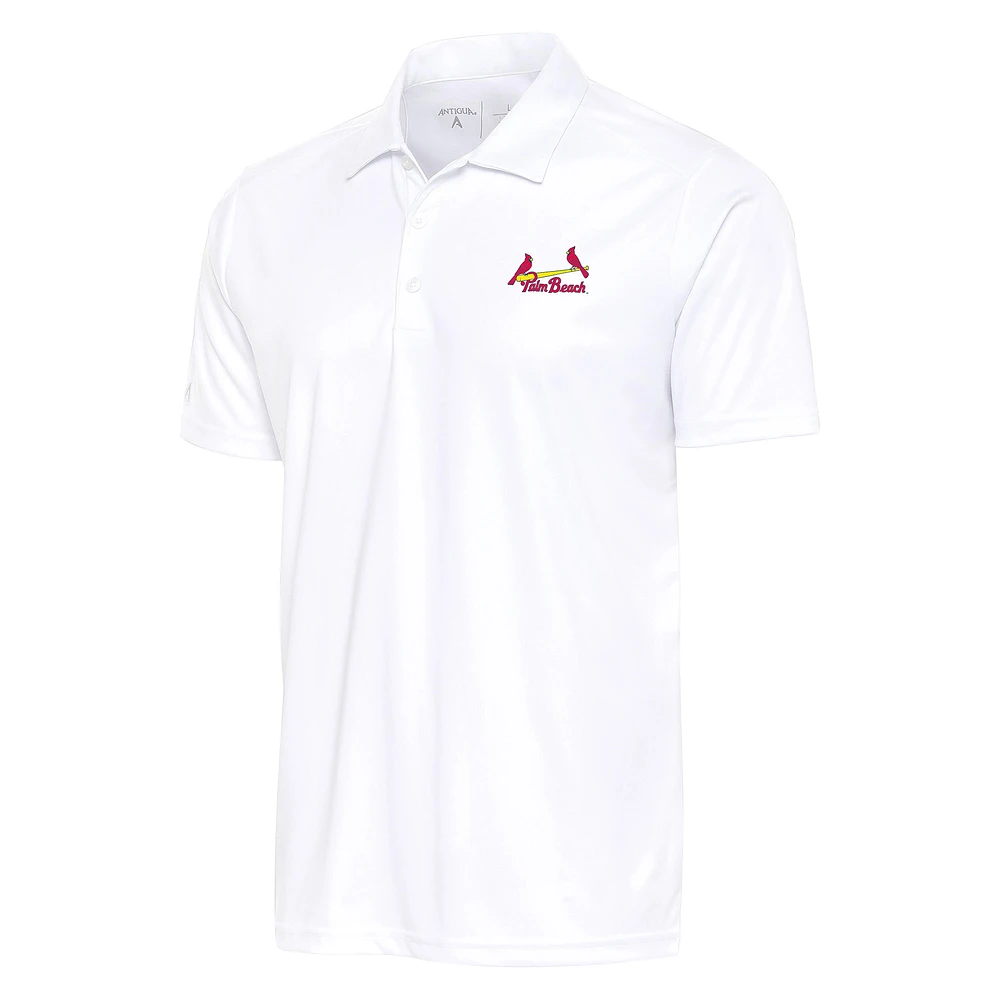 Men's Antigua White Palm Beach Cardinals Big & Tall Tribute Polo