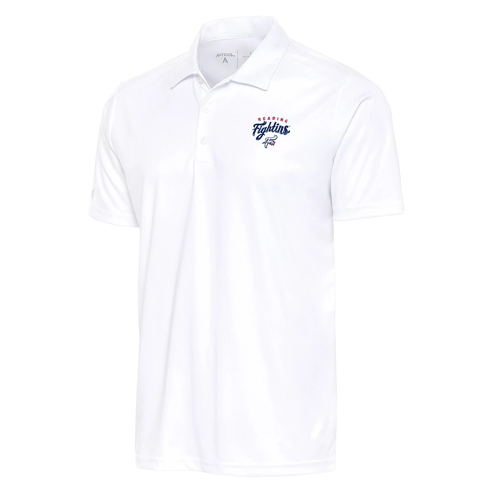 Men's Antigua White Reading Phillies Big & Tall Tribute Polo