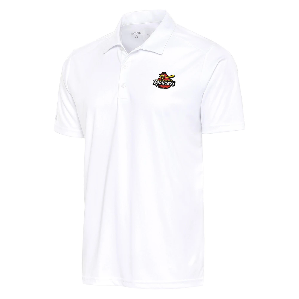 Men's Antigua White Rochester Red Wings Big & Tall Tribute Polo