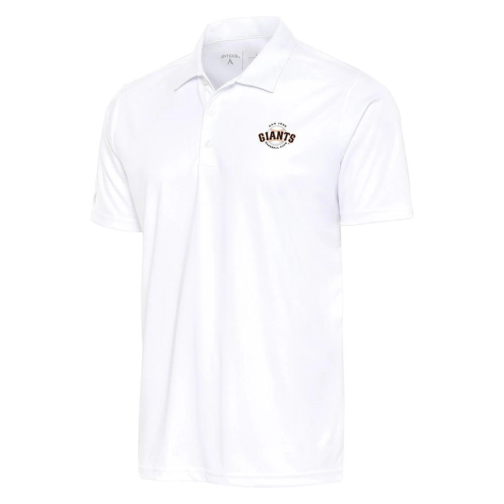 Men's Antigua White San Jose Giants Big & Tall Tribute Polo