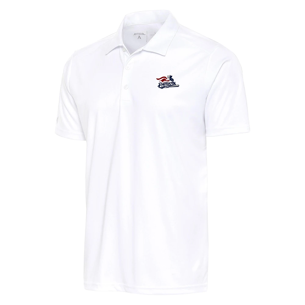 Men's Antigua White Somerset Patriots Big & Tall Tribute Polo