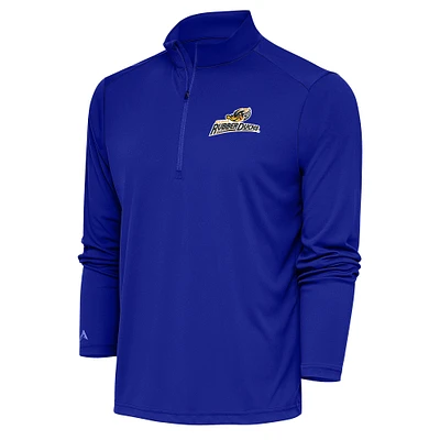 Men's Antigua Royal Akron RubberDucks Tribute Quarter-Zip Pullover Top