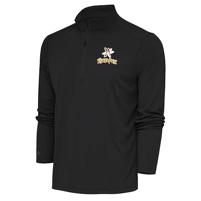 Men's Antigua Charcoal Albuquerque Isotopes Tribute Quarter-Zip Pullover Top