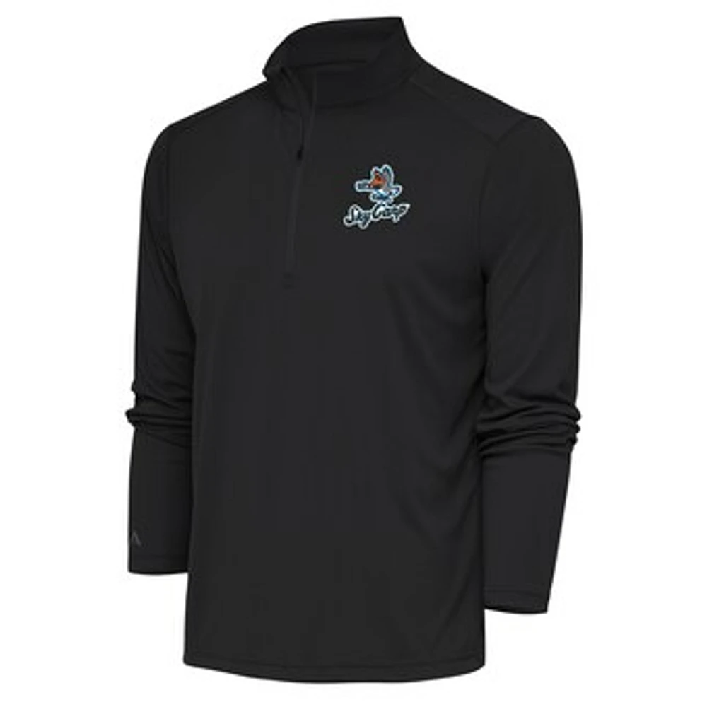 Men's Antigua Charcoal Beloit Sky Carp Tribute Quarter-Zip Pullover Top