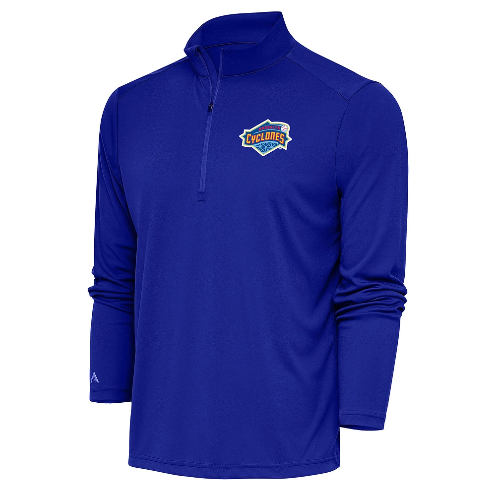 Men's Antigua Royal Brooklyn Cyclones Tribute Quarter-Zip Pullover Top
