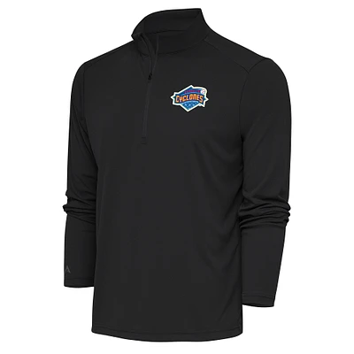 Men's Antigua Charcoal Brooklyn Cyclones Tribute Quarter-Zip Pullover Top