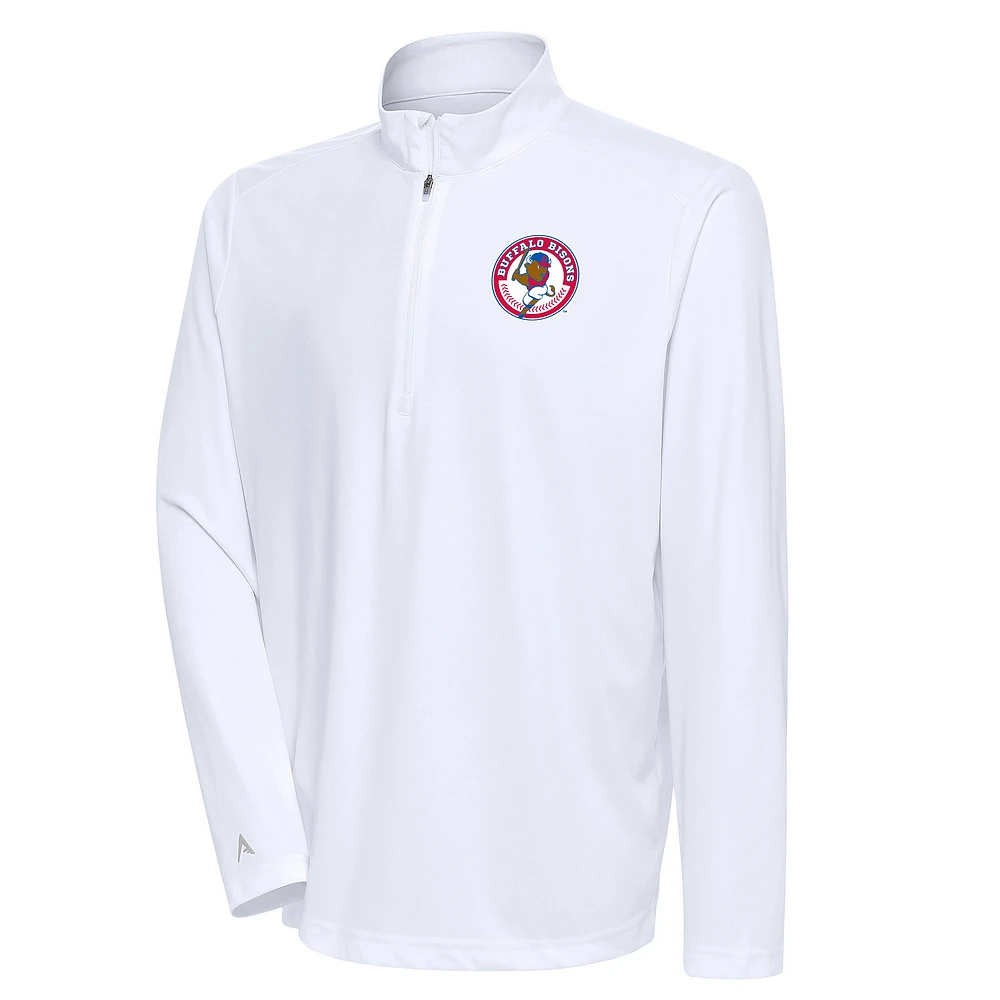 Men's Antigua White Buffalo Bisons Tribute Quarter-Zip Pullover Top