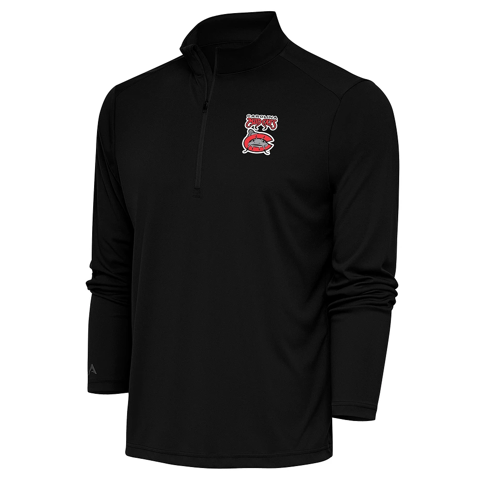 Men's Antigua Carolina Mudcats Tribute Quarter-Zip Pullover Top