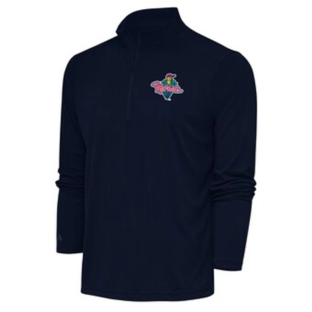 Men's Antigua Navy Cedar Rapids Kernels Tribute Quarter-Zip Pullover Top