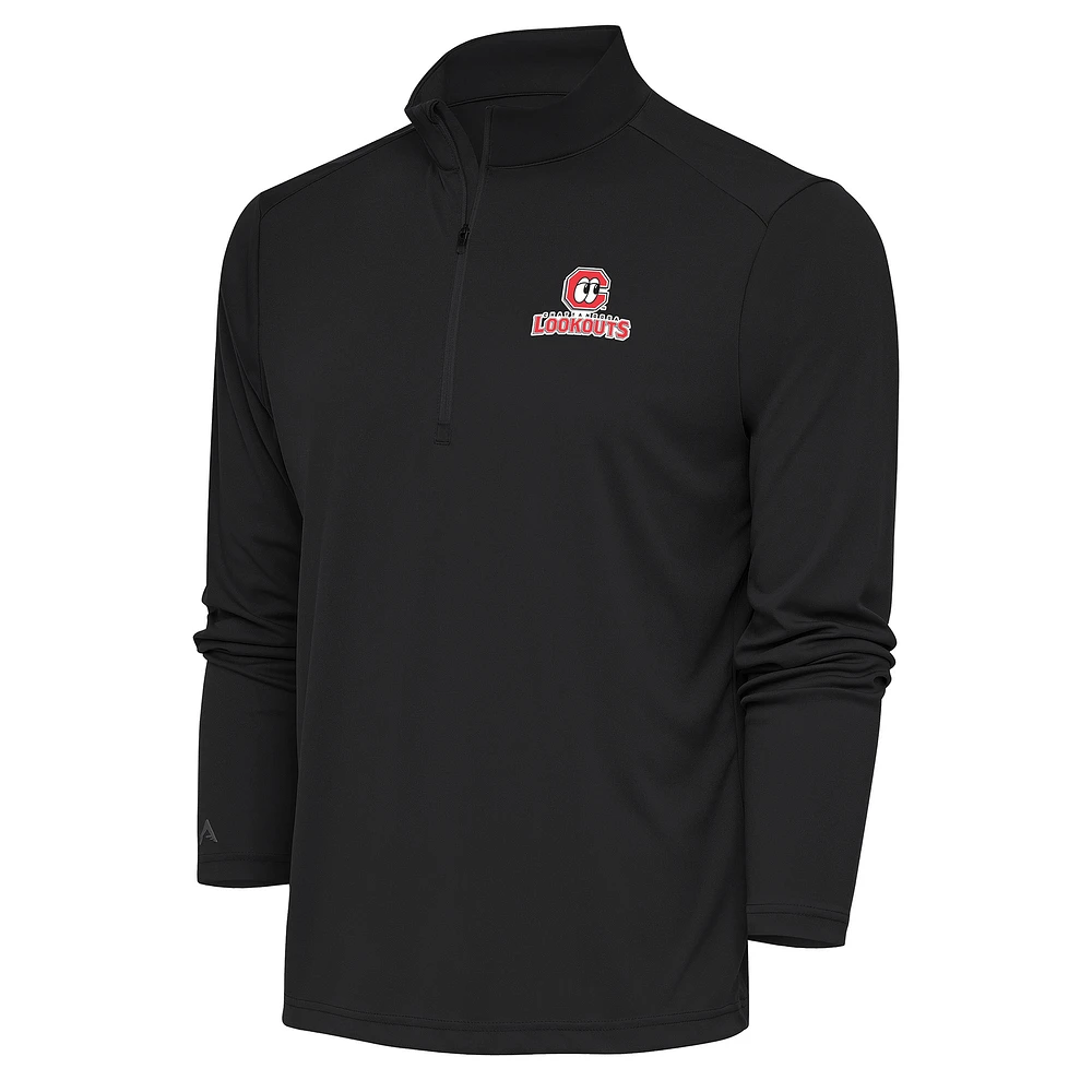 Men's Antigua Charcoal Chattanooga Lookouts Tribute Quarter-Zip Pullover Top