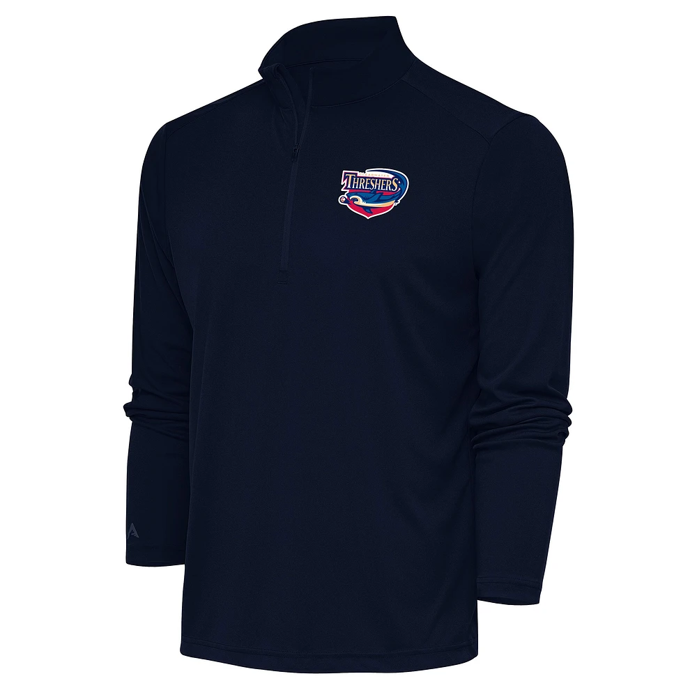 Men's Antigua Navy Clearwater Threshers Tribute Quarter-Zip Pullover Top