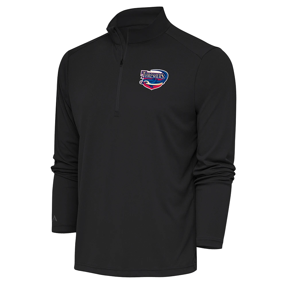 Men's Antigua Charcoal Clearwater Threshers Tribute Quarter-Zip Pullover Top