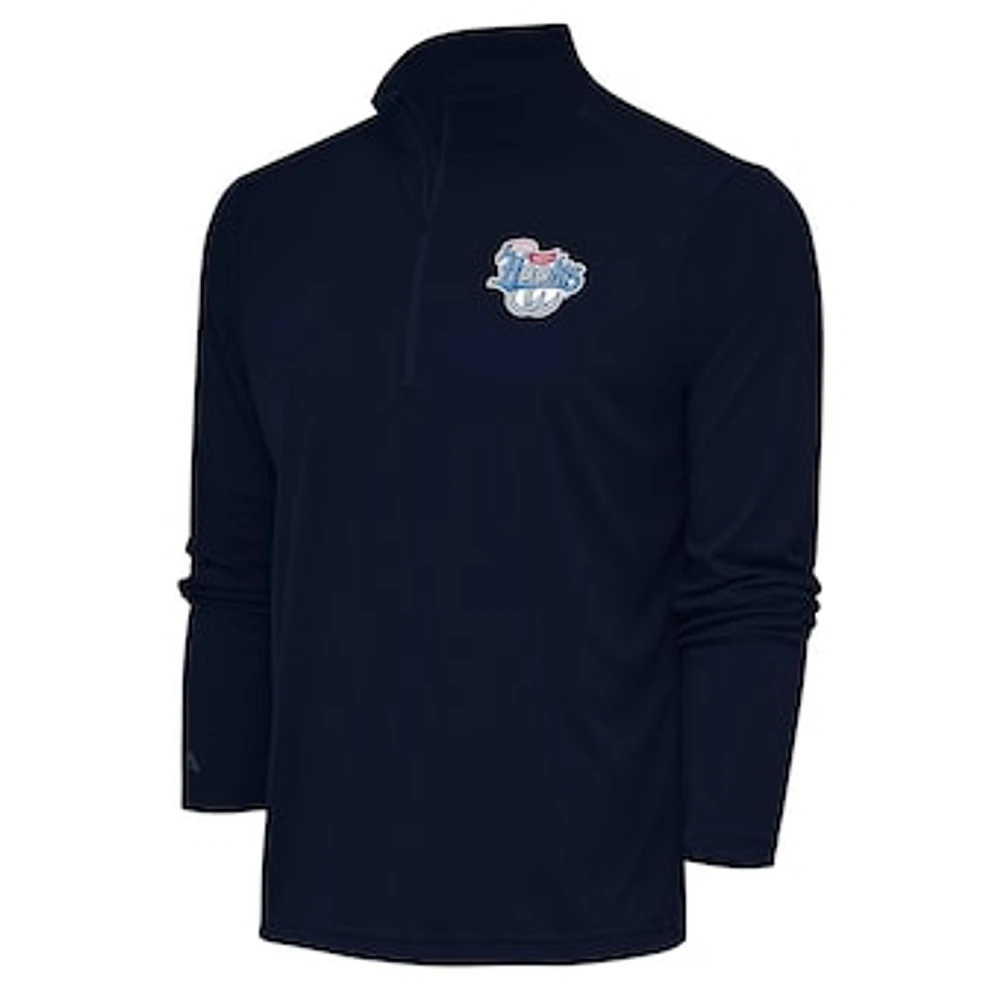 Men's Antigua Navy Corpus Christi Hooks Tribute Quarter-Zip Pullover Top