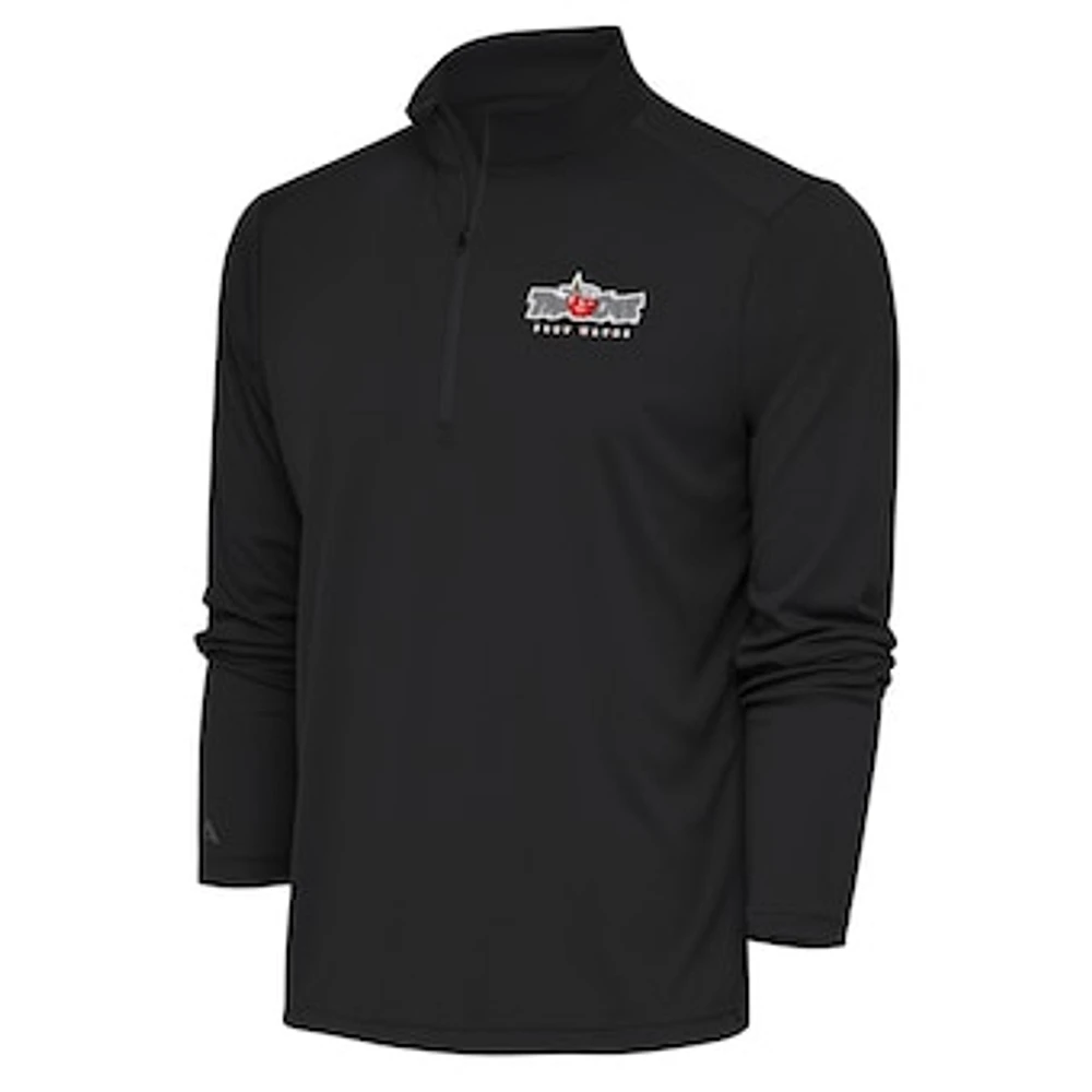 Men's Antigua Charcoal Fort Wayne TinCaps Tribute Quarter-Zip Pullover Top