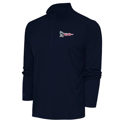 Men's Antigua Navy Frisco RoughRiders Tribute Quarter-Zip Pullover Top