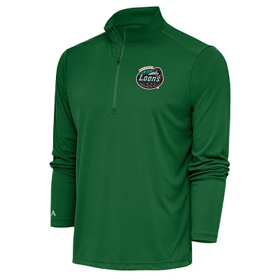 Men's Antigua Hunter Green Great Lakes Loons Tribute Quarter-Zip Pullover Top