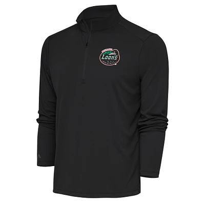 Men's Antigua Charcoal Great Lakes Loons Tribute Quarter-Zip Pullover Top