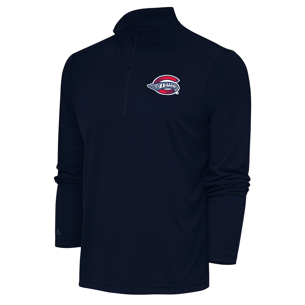 Men's Antigua Navy Greenville Drive Tribute Quarter-Zip Pullover Top