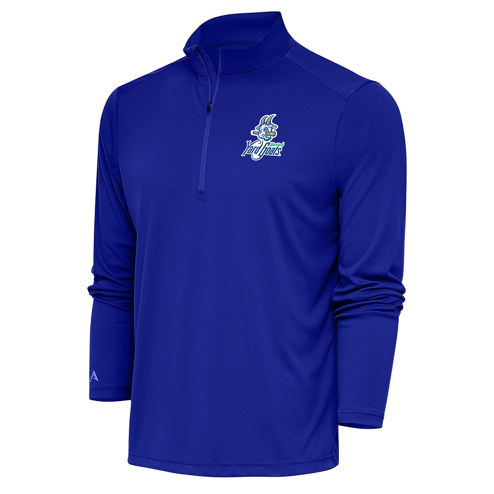 Men's Antigua Royal Hartford Yard Goats Tribute Quarter-Zip Pullover Top