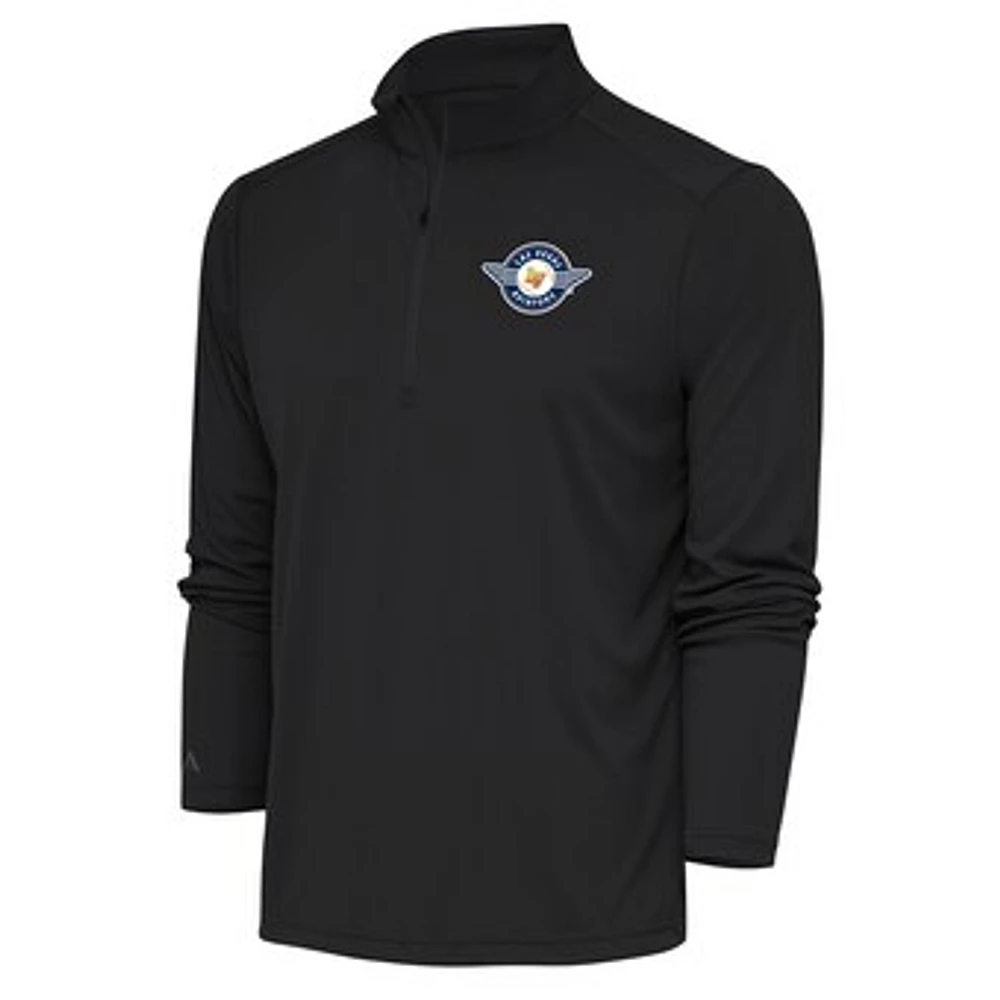 Men's Antigua Charcoal Las Vegas Aviators Tribute Quarter-Zip Pullover Top