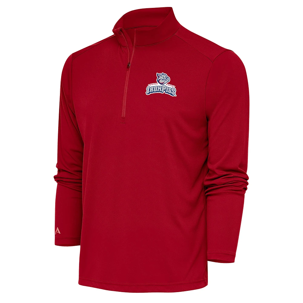 Men's Antigua Lehigh Valley IronPigs Tribute Quarter-Zip Pullover Top