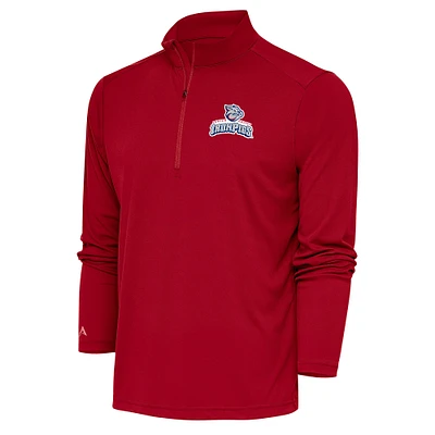 Men's Antigua Red Lehigh Valley IronPigs Tribute Quarter-Zip Pullover Top