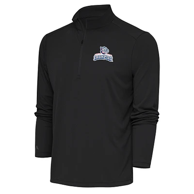 Men's Antigua Charcoal Lehigh Valley IronPigs Tribute Quarter-Zip Pullover Top