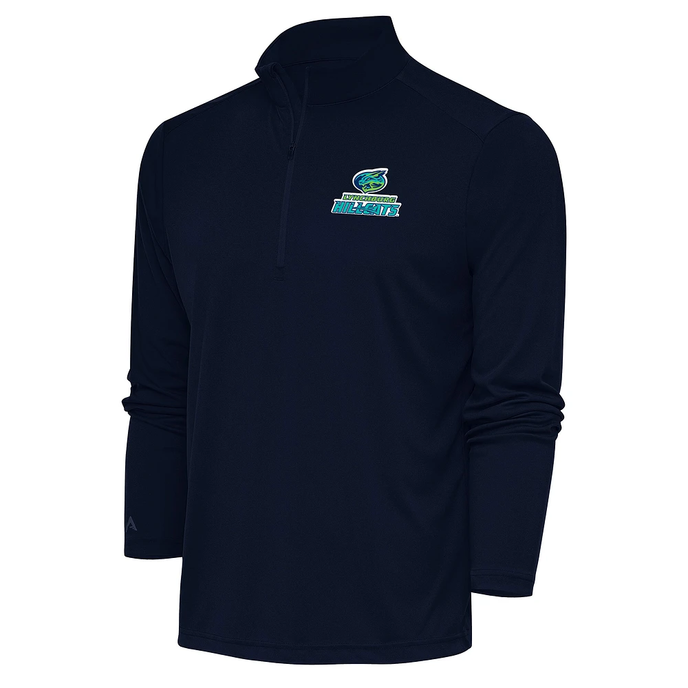 Men's Antigua Navy Lynchburg Hillcats Tribute Quarter-Zip Pullover Top