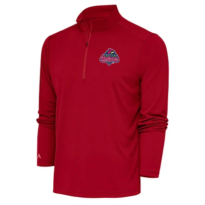 Men's Antigua Memphis Redbirds Tribute Quarter-Zip Pullover Top