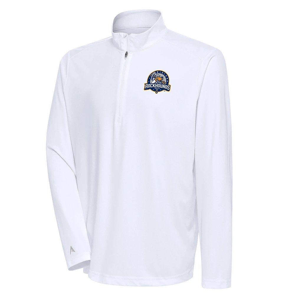 Men's Antigua White Midland Rockhounds Tribute Quarter-Zip Pullover Top