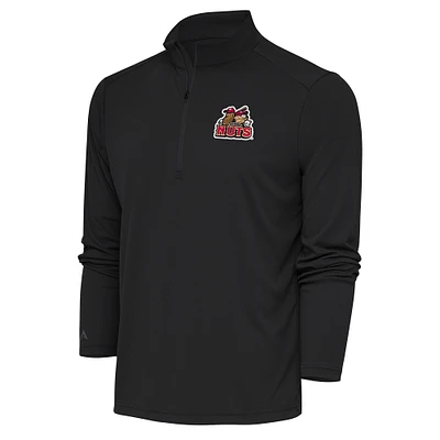 Men's Antigua Charcoal Modesto Nuts Tribute Quarter-Zip Pullover Top