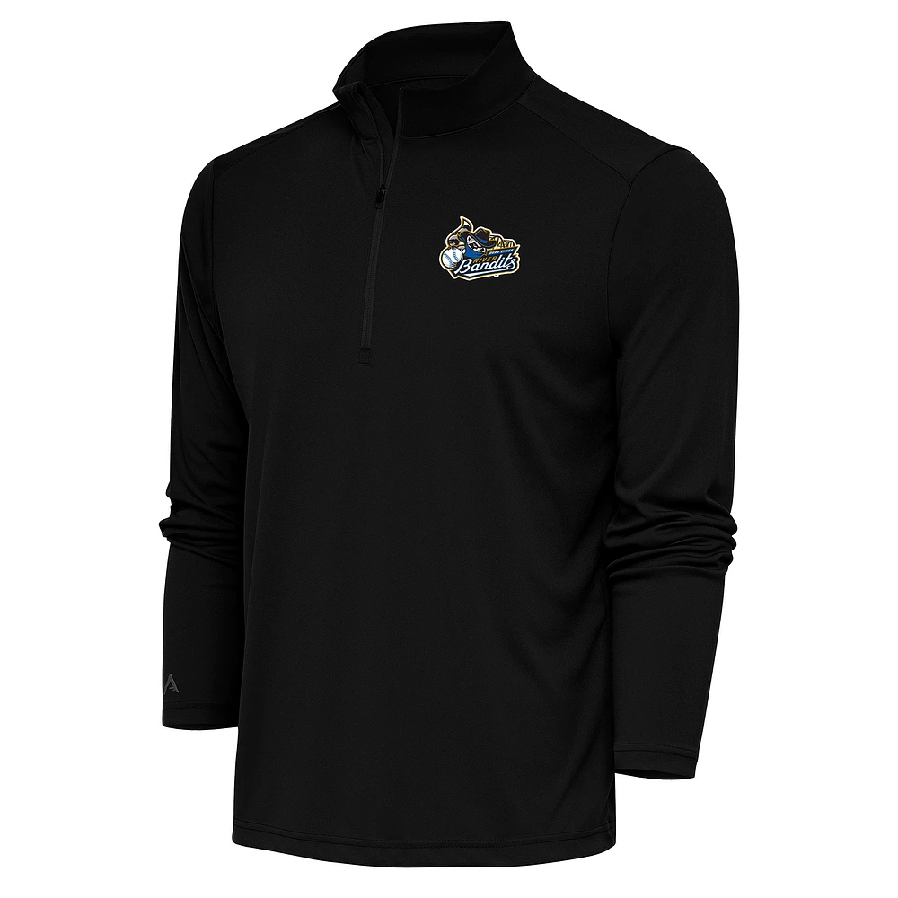 Men's Antigua Quad Cities River Bandits Tribute Quarter-Zip Pullover Top