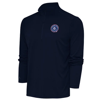 Men's Antigua Navy Round Rock Express Tribute Quarter-Zip Pullover Top