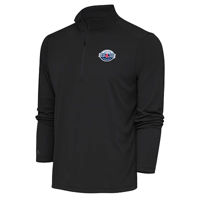 Men's Antigua Charcoal Salem Red Sox Tribute Quarter-Zip Pullover Top
